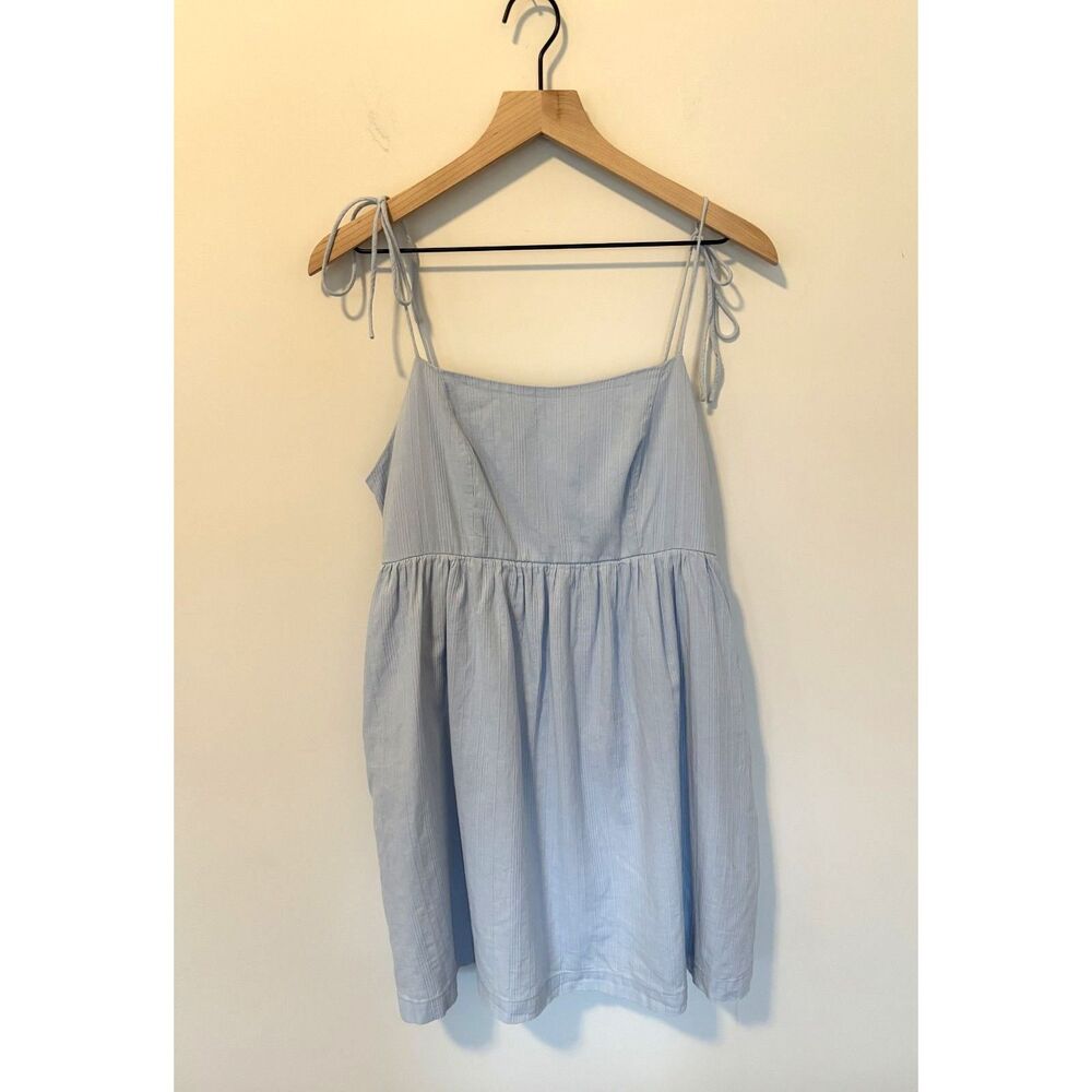 Altar'd State Light Blue Baby Doll Sundress Spaghetti Straps With Pockets Size M